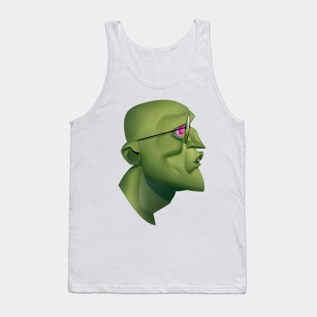 Green Head Tank Top by Gabe Assis